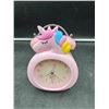 Image 1 : Unicorn-Themed Pink Analog Alarm Clock With Dual Bell Design