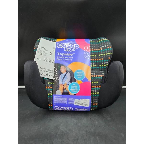 Cosco Kids Topside Booster Car Seat with Multi-Color Triangle Pattern