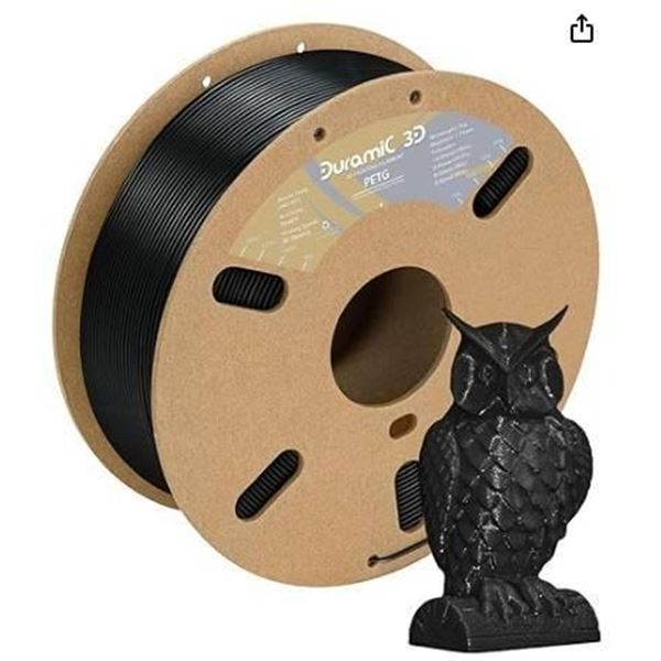 Duramic 3D PETG Filament, Black, 1.75mm – Black