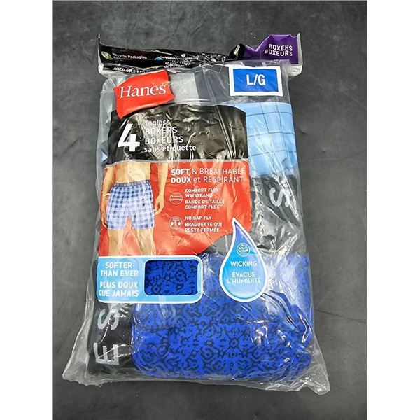 Hanes Men’s 4-Pack Boxers L/G, Soft & Breathable, Assorted Colors