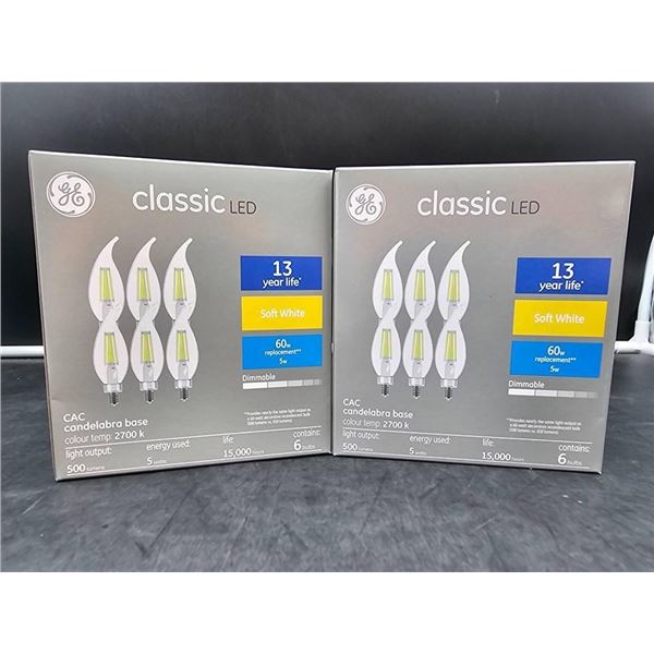 GE Classic LED Candelabra Base Bulbs – Soft White – 6-Pack