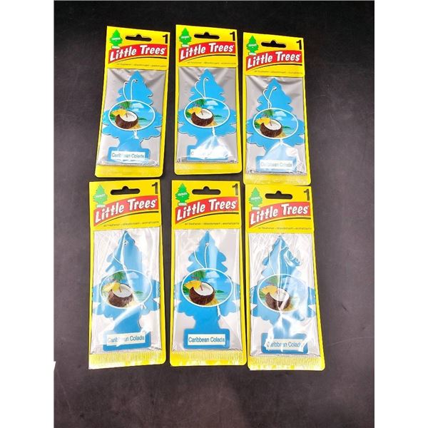 Lot of 6 Little Trees Caribbean Colada Air Fresheners