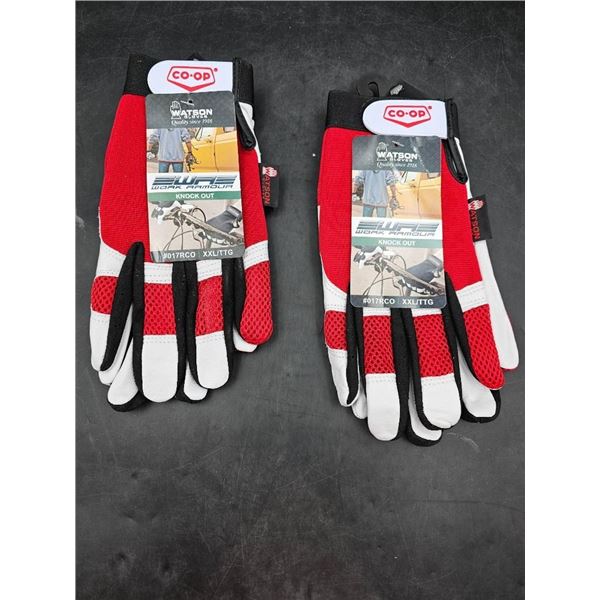 Lot of 2 pair Co-op Work Gloves XXL