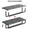 Image 1 : One Black Wall-Mounted Storage Rack with Perforated Shelf and Bar