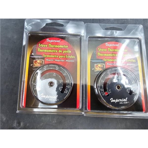 Lot of 2 Imperial Magnetic Stove Thermometer, Dual-Language Display