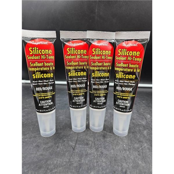 Imperial Silicone Sealant Hi-Temp Red 80 mL Tubes, Set of 4x80ml