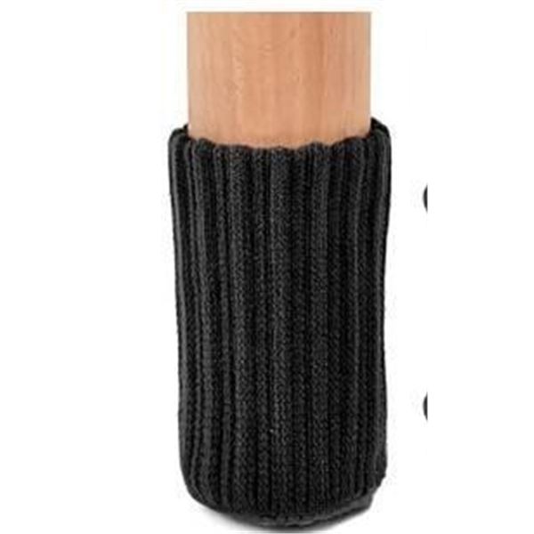 Set of Chair Socks, 6 x 4 Pieces, Black Color