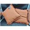 Image 1 : Set of 2 Nobia Rust-Colored Throw Pillows With Fringe Detailing
