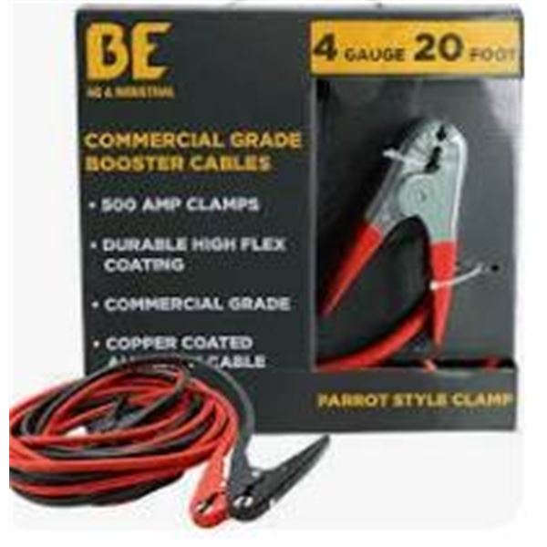 4-Gauge 16-Foot BE AG and Industrial Commercial Grade Booster Cables