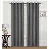 Image 1 : Bon Luxe 100 Percent Blackout Grommet Window Panel Pair, Grey, 52 x 90 Inches