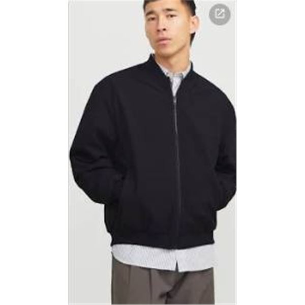 Jack & Jones Ajerush Harrington Bomber Jacket â€“ Black, Size XL