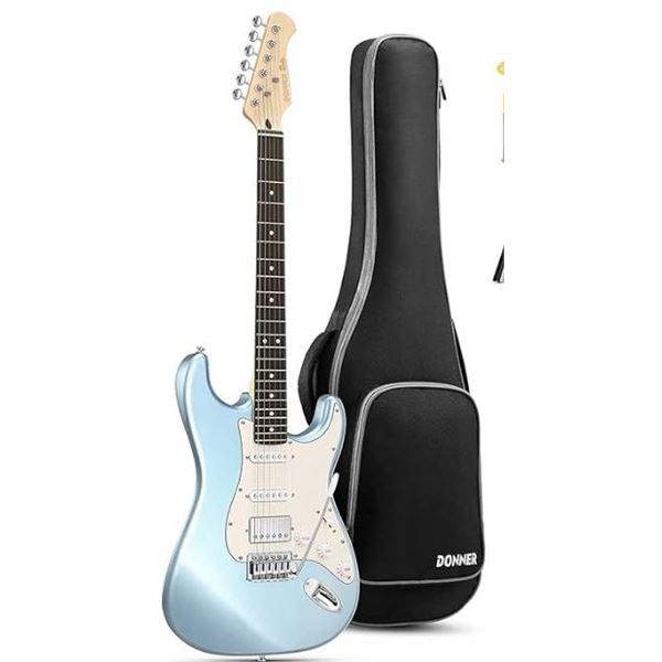 Donner Strat Style Electric Guitar, DST-152R 39â€³ Electric Guitar KitÂ with Soft Case