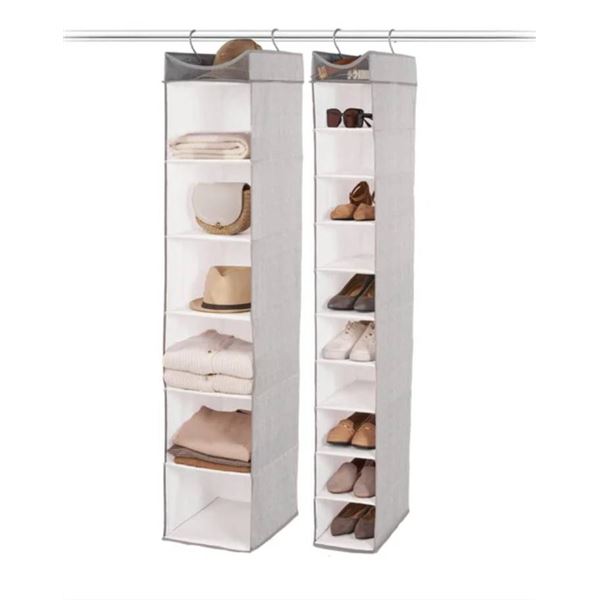 Neatfreak Set of 2 Hanging Closet Organizers With 6-Shelf and 10-Shelf Units