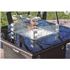 Image 2 : Outland Fire Table Tempered Glass Wind Guard Fence for 36-Inch Square Series 410 Outdoor Propane Fir