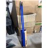 Image 1 : Mann 24-Inch Push Broom with Blue Bristles and Wooden Handle Lot of 2