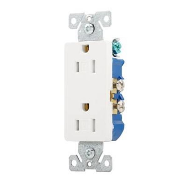 Eaton 15 A Tamper-Resitant White Residential Grade Decorator Duplex Outlets â€“ 10