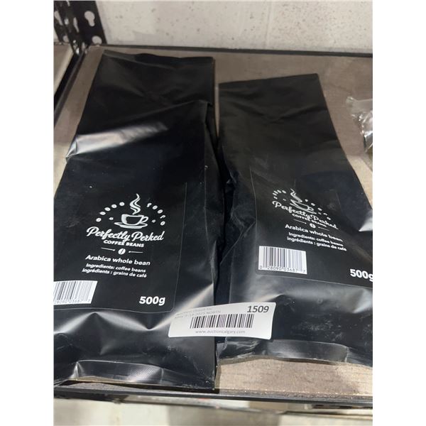 Perfectly Perked Arabica Whole Bean Coffee, 500g, Lot of Two