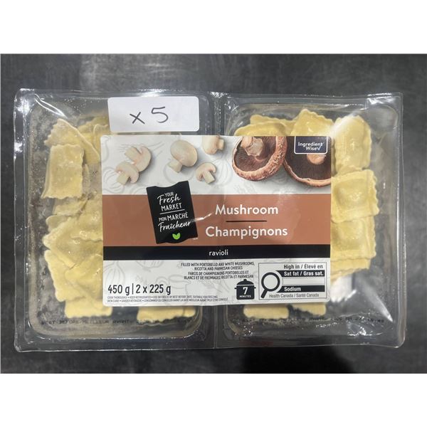 *FROZEN*Â Â Your Fresh Market Mushroom Ravioli 2 x 225g Lot of 5
