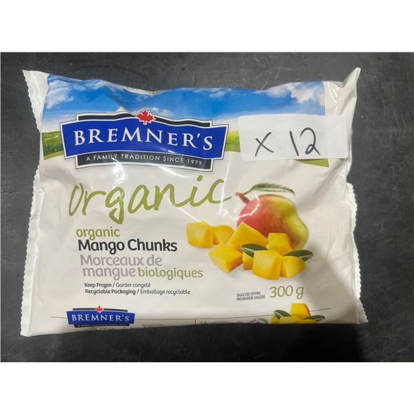 *FROZEN*Â Â Bremnerâ€™s Organic Mango Chunks, 12 x 300 Grams