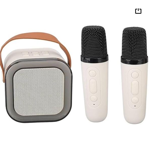 Portable Karaoke Machine WirelessSpeaker with 2 Microphone, Premium Sound, Dual Microphone