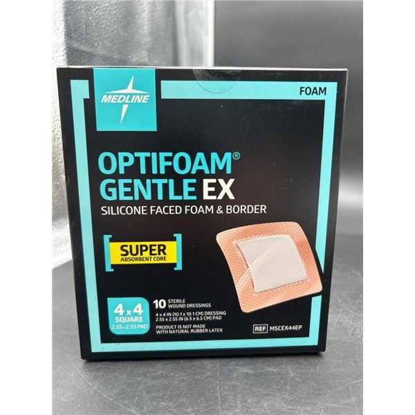 Medline Optifoam Gentle EX Dressing, MSCEX44EP, 4×4 in, Silicone-Faced Foam