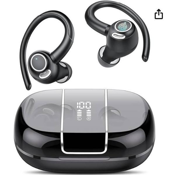 V90 True Wireless Earbuds with Charging Case and Accessories