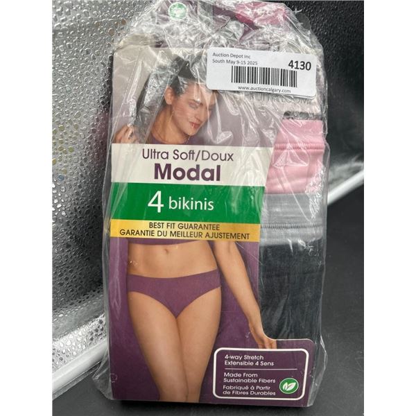 Ultra Soft Modal 4-Pack Bikinis (Size Large)