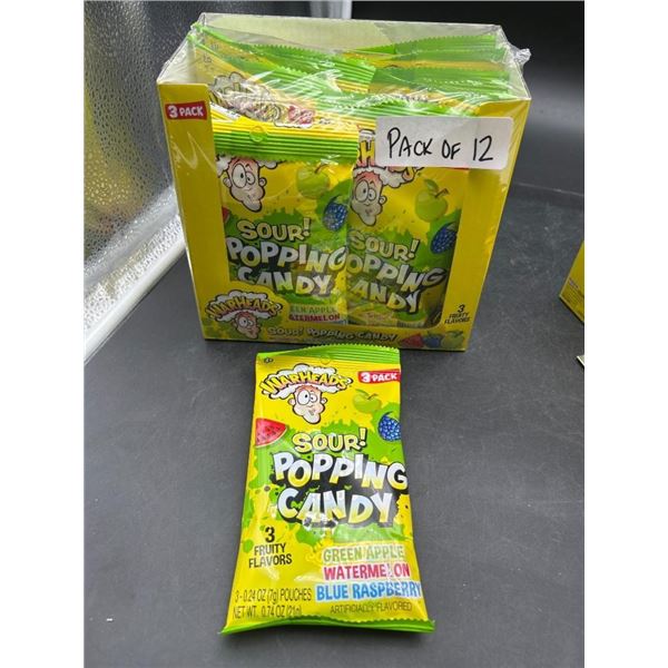 Warheads Sour Popping Candy 3-Flavor Pack – Set of 12