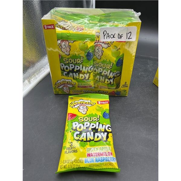Warheads Sour Popping Candy 3 Pack – Pack of 12 with 3 Flavors