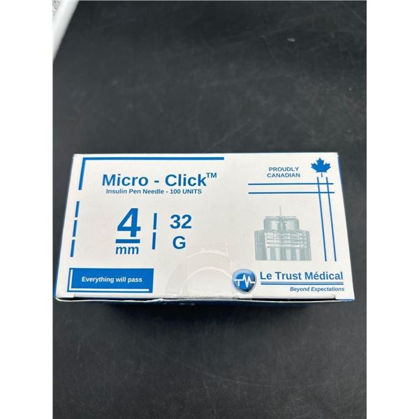 Le Trust Medical Micro-Click 4mm 32G Insulin Pen Needles – 100 Units