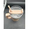 Image 2 : Dual-layer Insulated Tumbler with Handle and Straw, Beige, 40 oz