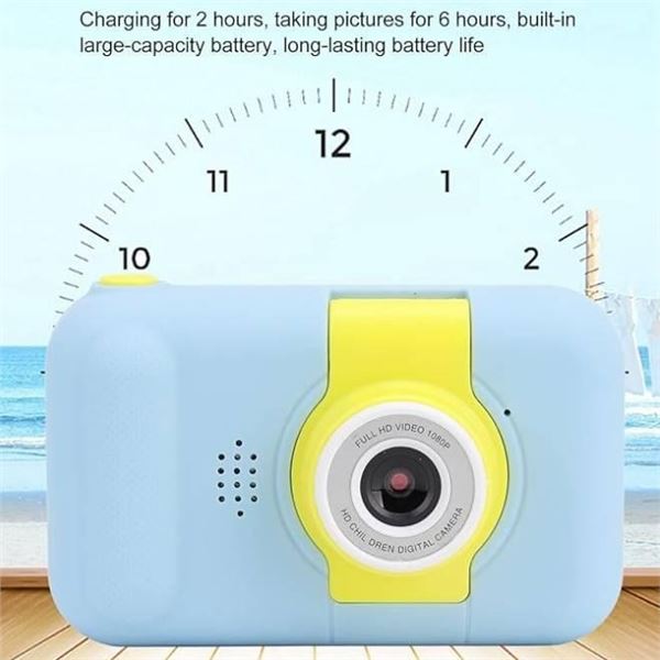 Kids Digital Camera with Flip Lens, HD 1080P, Battery Life, Fun Games