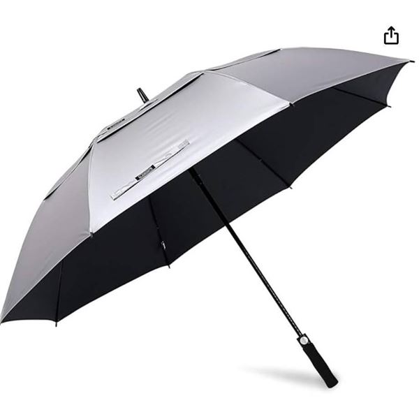 UV Protection Golf Umbrella Auto Open Vented Double Canopy Extra Large Windproof Umbrella Oversize S