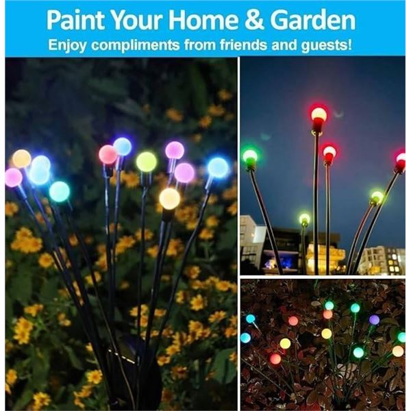 Anordsem Solar Garden LED Flowerbed Decoration Lights