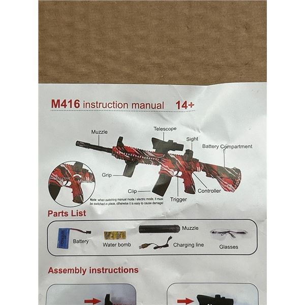 M416 Red Camouflage Gel Blaster Toy for Ages 14+ With Accessories
