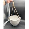 Image 1 : Kanso Hanging Planter With Rope Hanger, White, 12-Inch Diameter