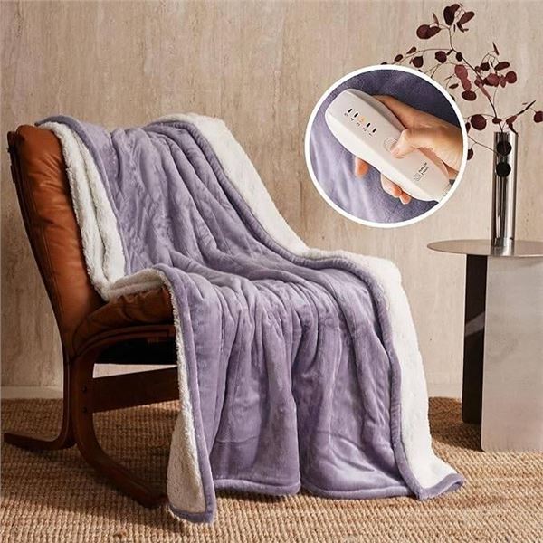 Jet’s Home Heated Throw, Size 50 x 60 Inches, 5 Heat Levels, Machine Washable