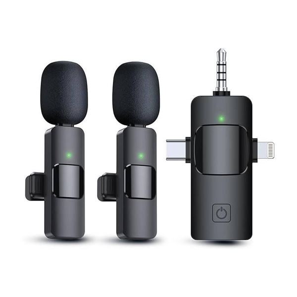 Wireless Lavalier Microphone for Apple and Android Devices, Type-C and iPhone Compatible