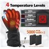 Image 2 : Heated Gloves with Heated-G6 5000mAh Battery, Medium Size, 7.4V, 10W Power