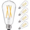 Image 1 : Ascher E26 LED Decorative Bulbs, 60W Equivalent, 6W, 2700K, Pack of 4