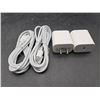 Image 2 : White USB Wall Chargers with Cables – Set of 2