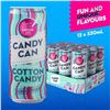 Image 1 : Candy Can Cotton Candy Sparkling Beverage, 12 x 330ml Cans, Zero Sugar