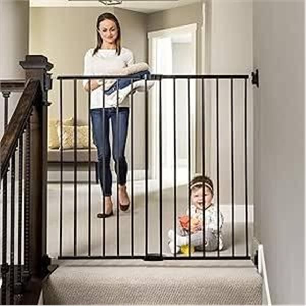Regalo Extra Tall Top of Stair Safety Gate, Model 1255 B DS, Black