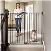 Image 1 : Regalo Extra Tall Top of Stair Safety Gate, Model 1255 B DS, Black