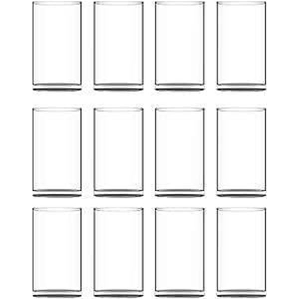 Set of 12 Clear Glass Cylindrical Containers