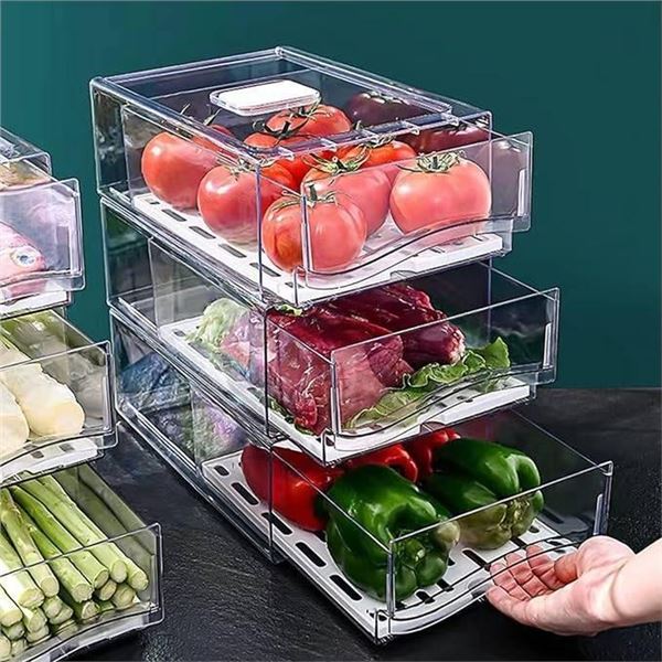 Fridge Organizer with Stackable Design