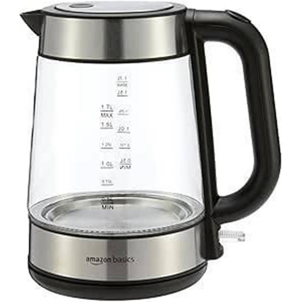 Amazon Basics Glass Electric Kettle 1.7 L – Model B07JZQ1MXT