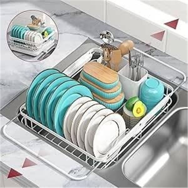 Sakugi Dish Drying Rack with Drainboard and Cutlery Holder