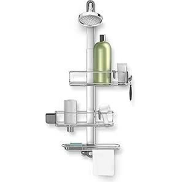 Simplehuman Large Adjustable Shower Caddy with Extendable Neck