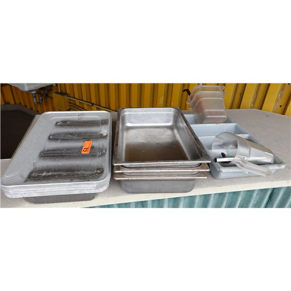Multiple Food Warmer Pans, Pitcher, Utensil Caddy, etc